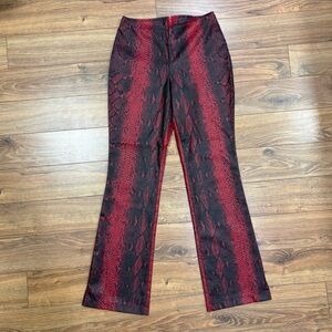 Y2K Tattoo Red & Black Snakeskin Print Flare Pants